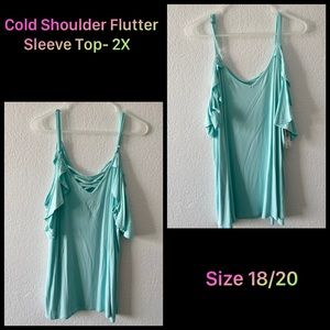 Torrid- Cold Shoulder Flutter Sleeve Size- 2X